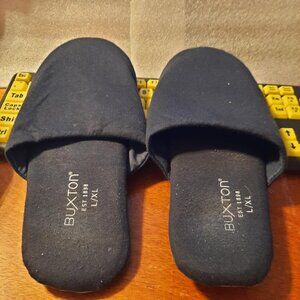 Buxton Cozy Lightweight Memory Foam Indoor Slipper Navy Blue Size L/XL Preloved